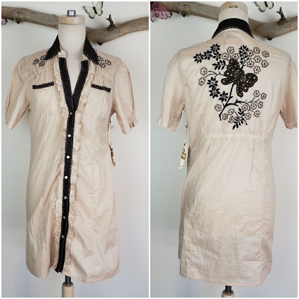 Soul revival western style pearl snap dress